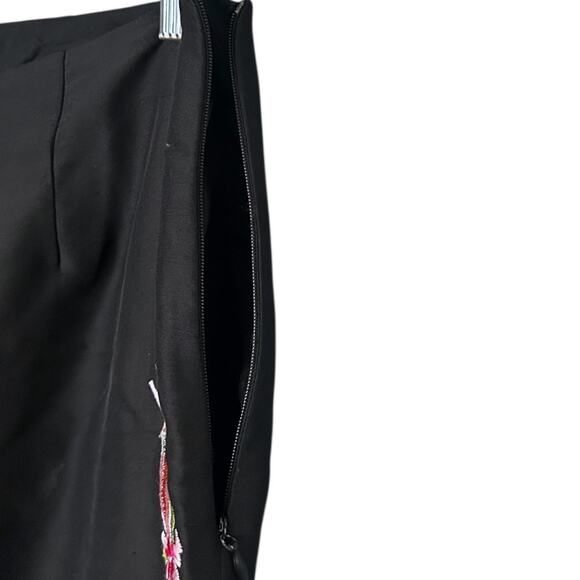 Allison Taylor 100% Silk Pants Women’s 6 Black Cocktail Novelty Embroidery Y2K - Picture 6 of 7